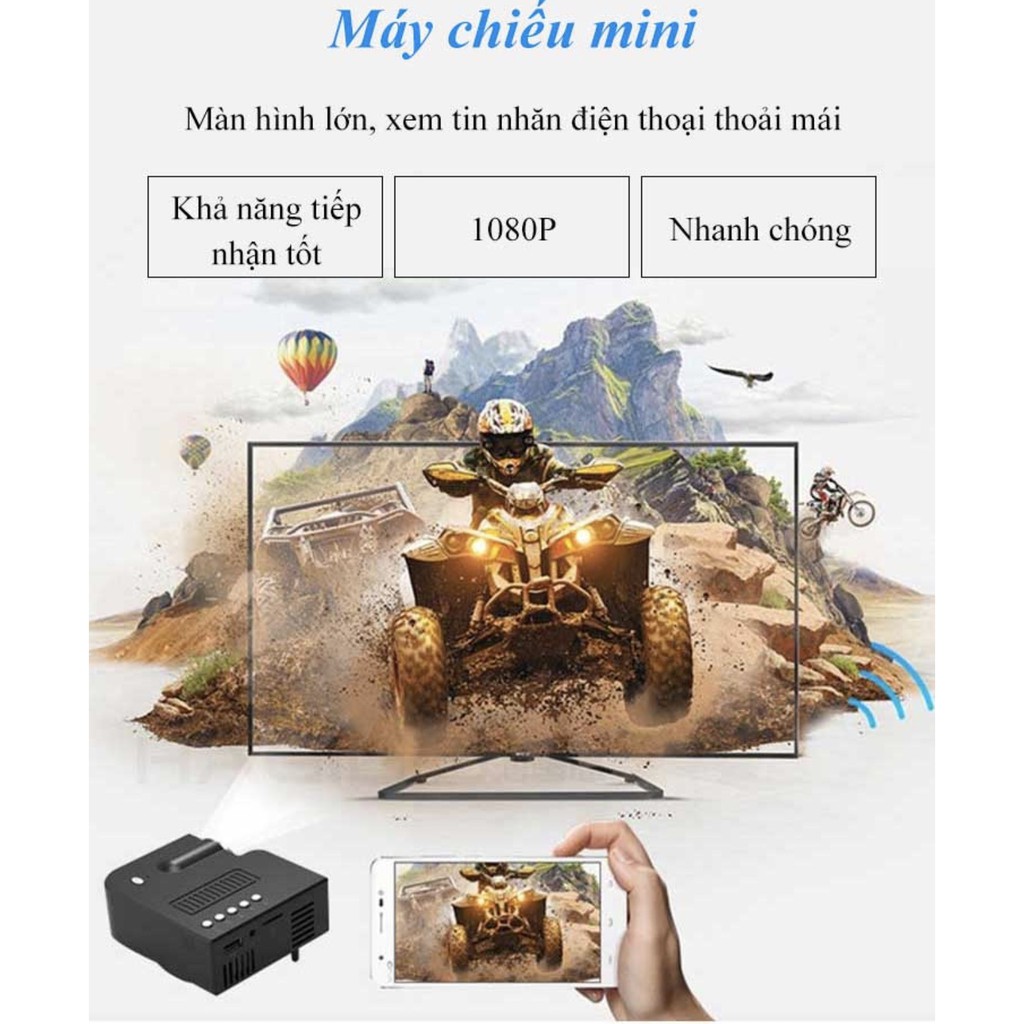 Máy Chiếu LED mini projector tiên tiến mini bỏ túi thế hệ mới 2020