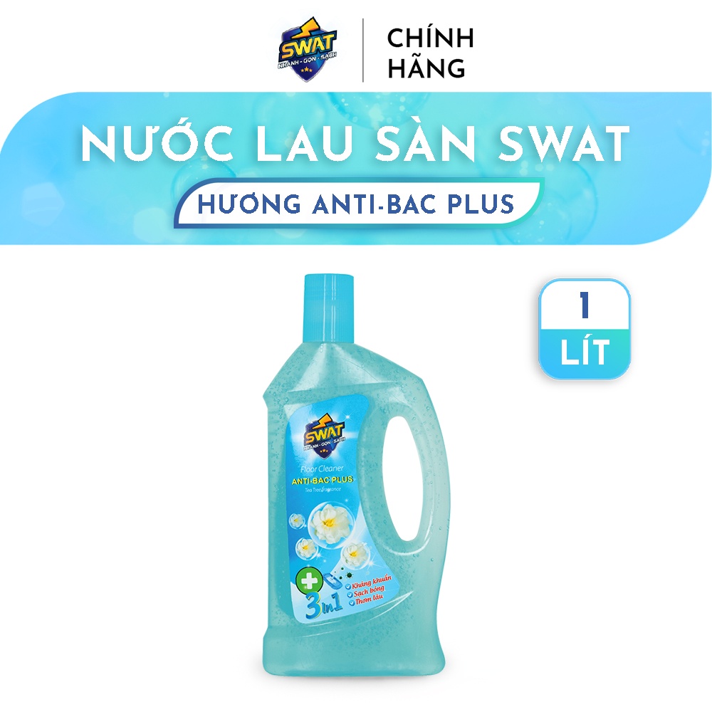 [Mã BMBAU50 giảm 7% đơn 99K] Nước Lau Sàn SWAT Hương Anti-Bac Plus Diệt Khuẩn Chai 1L Tiện Lợi