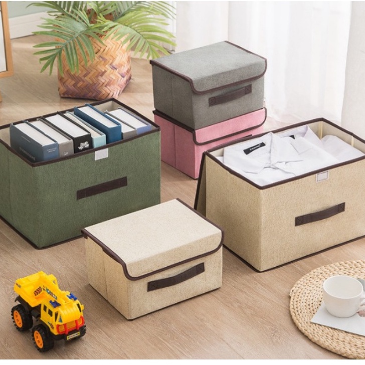 Hộp Vải Đựng Đồ Tiện Lợi, Thùng Đựng Quần Áo Đa Năng( combo 2 cái to+bé)