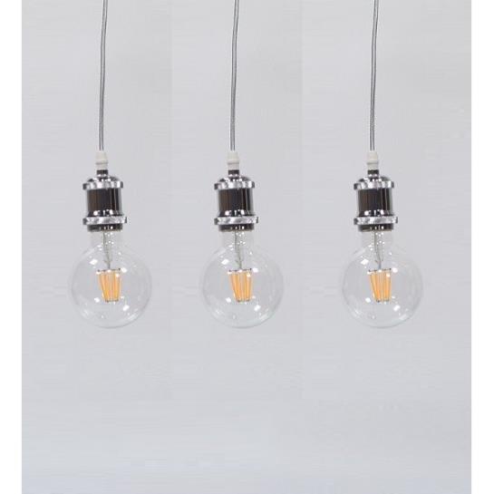 Bộ 3 dây đèn thả cổ điển bóng đèn tròn Edison G95 8W