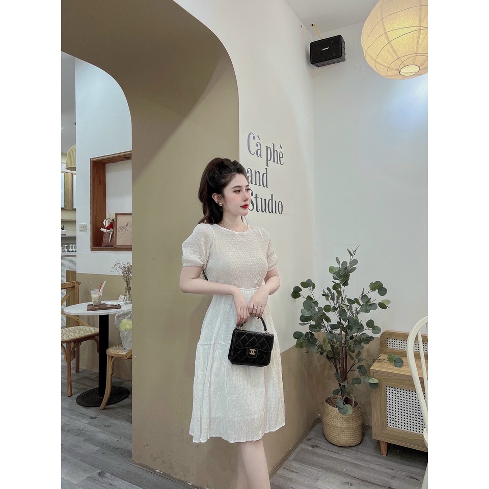 Váy xốp siêu xinh đầm dáng suông rộng maxi chít eo xòe mát mẻ tưới trẻ -Minxy shop