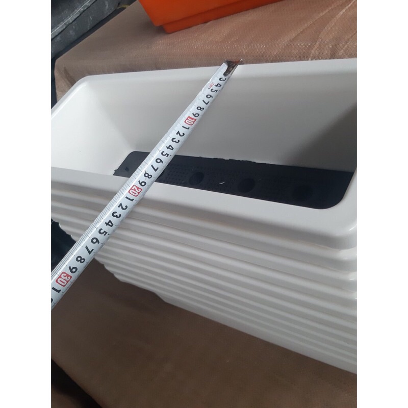 combo 5 chậu nhựa dài thông minh size 48x20x16cm màu trắng