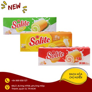 Bánh bông lan cuộn kem các vị Solite hộp 360g (20 cái)