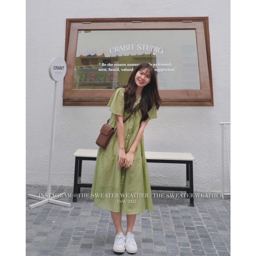 Váy maxi kiểu V.109, Váy babydoll cộc tay xòe bồng kèm váy 2 dây ngọt ngào - Thời trang nữ Chấm Bi