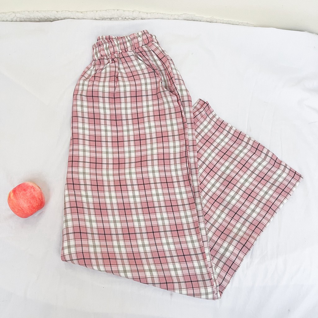 Quần suông cạp chun kẻ caro nhiều màu basic form rộng unisex ulzzang - Made by Fiin | BigBuy360 - bigbuy360.vn