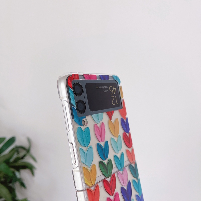 Ốp Điện Thoại Cứng Trong Suốt Chống Sốc Hình Trái Tim Cho Samsung Galaxy Z Flip 4 Z Flip 4 5G Z Flip 4 Zflip4 Z Flip 4