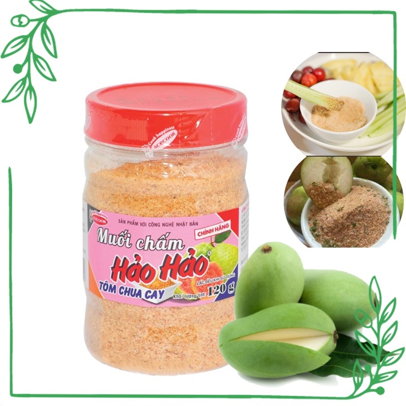 Muối Hảo Hảo chua cay chính hãng Acecook hũ 120g, muối mì Hảo Hảo chấm hoa quả
