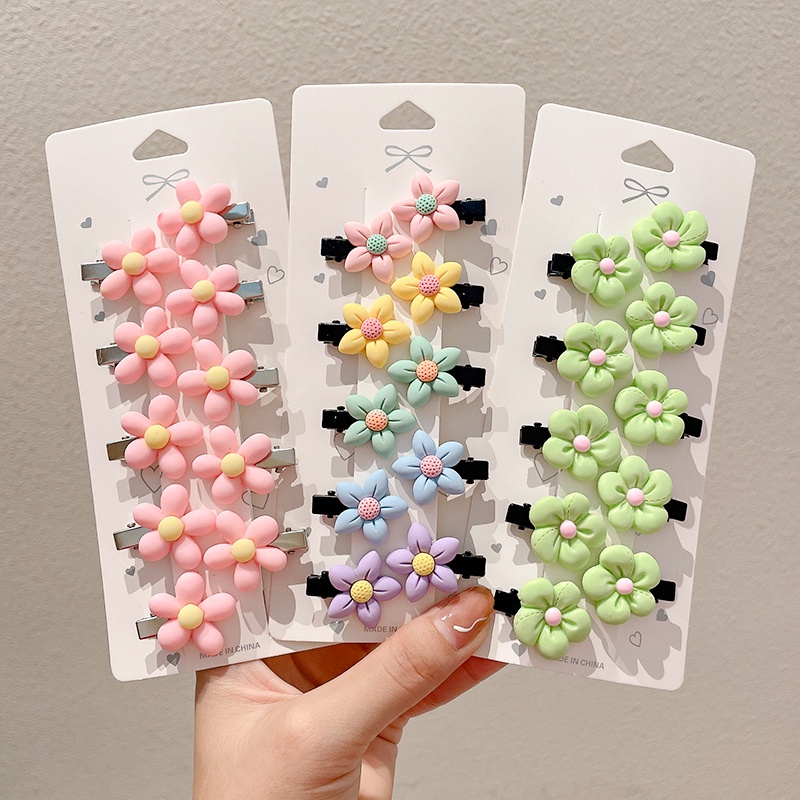 Set 10 Kẹp Tóc Nhỏ Hình Hoa Thời Trang