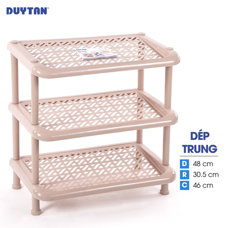 Kệ dép trung nhựa DUY TÂN 3 tầng (48 x 30.5 x 46 cm) - 31737 - Giao màu ngẫu nhiên