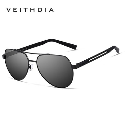 Kính Mát Phân Cực VEITHDIA 2800 Gọng Inox Phong Cách Retro Cho Nam