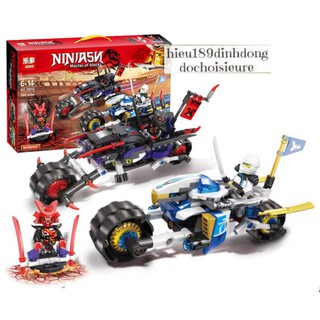 Lắp ráp xếp hình Lego Ninjago Movie Leduo 76015 : đua mô tô đuổi bắt trên phố (ảnh thật)