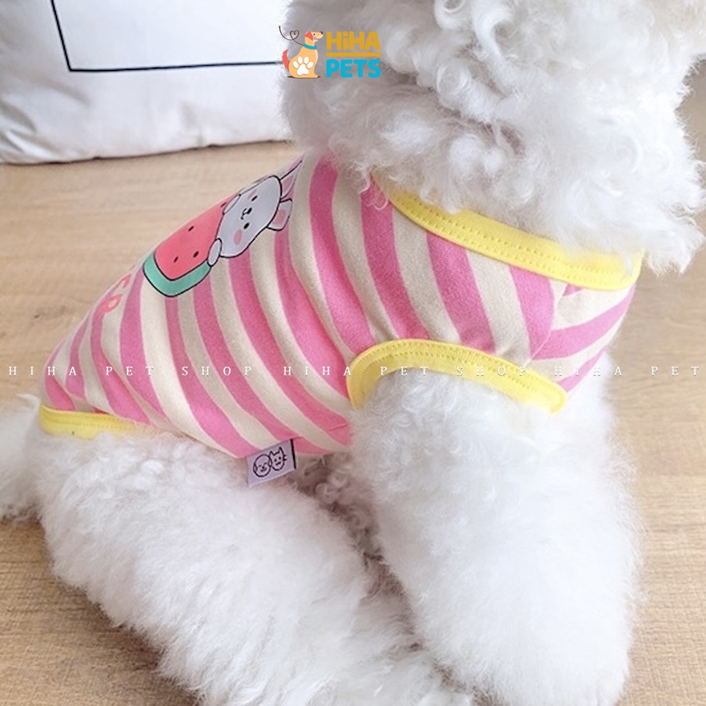 Áo Thun Ba Lỗ Cún Mèo Chất Liệu Thun Cotton Mát Mẻ Mùa Hè Quần Áo Thú Cưng Thời Trang Cao Cấp Hihapet.