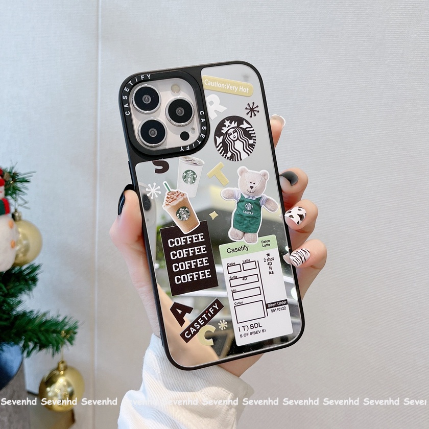 Ốp Điện Thoại Mềm Tráng Gương Hình Thức Uống Cho iPhone 13 12 11 Pro Max Xs Max Xr X 7 8 6 6s Plus