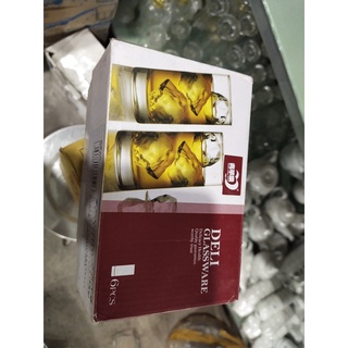 Bộ 6 ly thủy tinh ống trơn mỏng cao cấp deli es1007 - 155ml