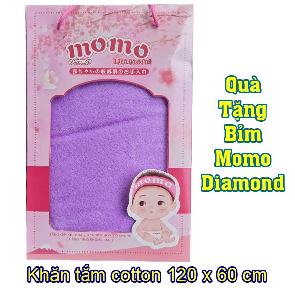 Khăn tắm cho bé kích thước 120 x 60 cm chất liệu cotton - quà tặng bỉm momo diamond