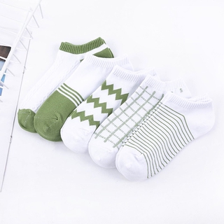Set 5 tất vớ basic xanh lá hè thoáng mát