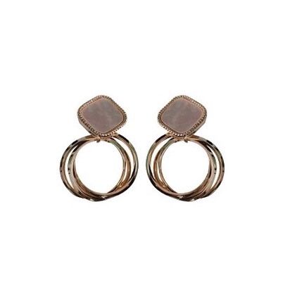 Khuyên tai JIUDUOLAN mạ bạc mặt tròn không gây dị ứng thời trang thanh lịch dành cho nữ