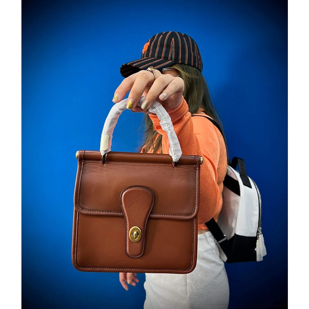 Túi Xách Tay Cho Nữ - Coach -Willis Top Handle 18, Màu Nâu Tây Thời Trang,Hàng Hiệu Chính Hãng Thật 100%