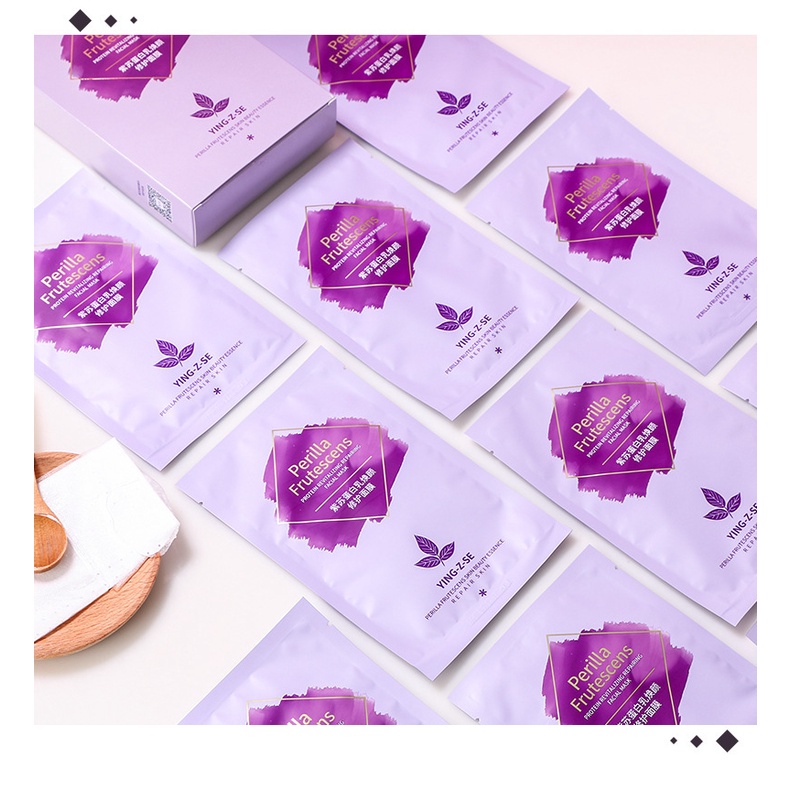 MẶT NẠ LÁ TÍA TÔ DƯỠNG SÁNG DA TRẮNG MỊN RẠNG RỠ