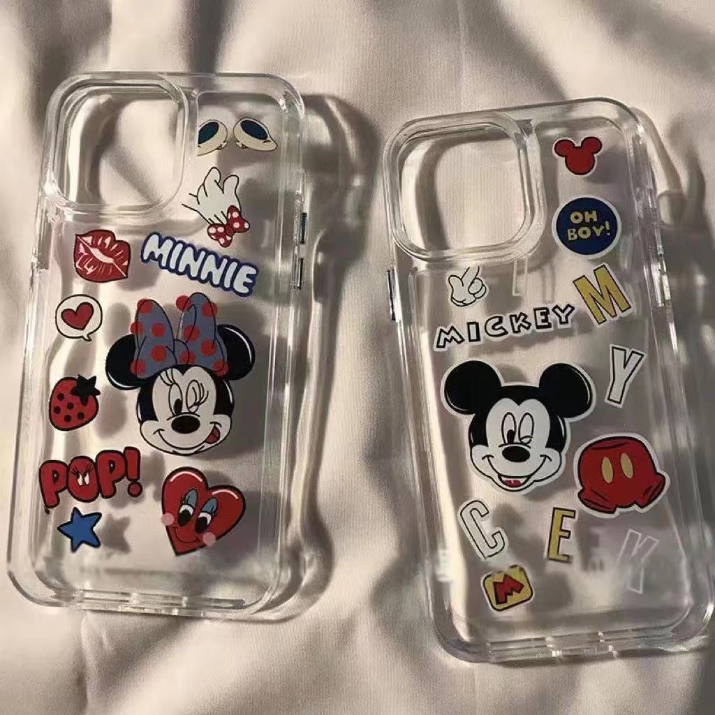 Ốp Điện Thoại Trong Suốt Họa Tiết Hoạt Hình Mickey Minnie Cho iphone 11 13 7 8 Plus 12 13Pro Max X XS Max 7 8 SE 2020
