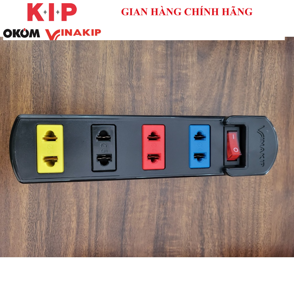 Ổ cắm VINAKIP 3 ngả / 4 ngả đa năng tích hợp công tắc bảo vệ S03/S04 10A 250V