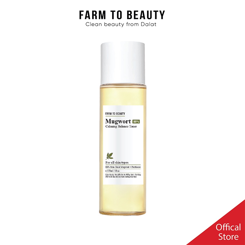 Toner Dịu da và Cân bằng da Ngải cứu FARM TO BEAUTY dành cho da mụn và da nhạy cảm - Mugwort Calming Balance Toner 88%