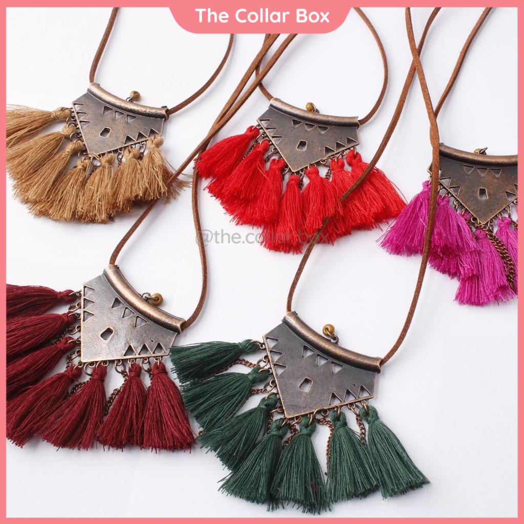 Dây đeo cổ tua rua du mục vòng đeo cổ boho - Mã TR001