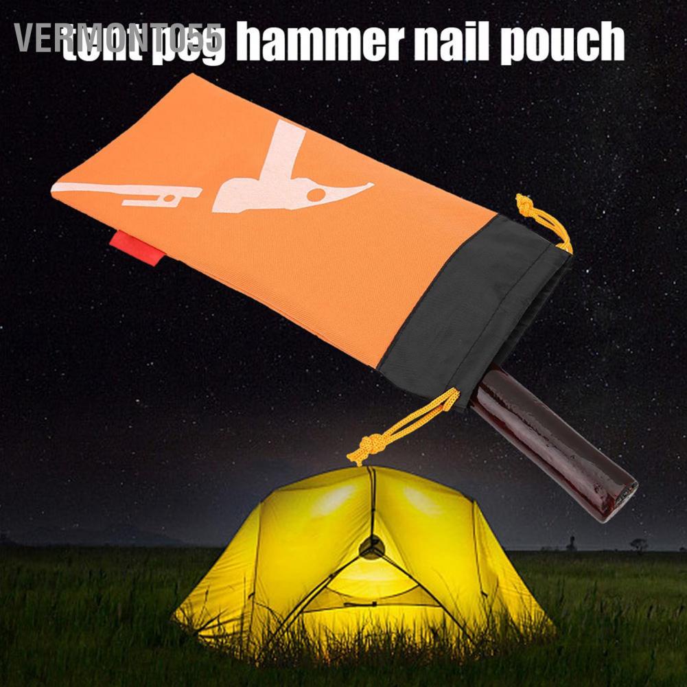 Vermont055 Tent Camping Peg Hammer Nail Pouch Black Nails Stake Storage Bag