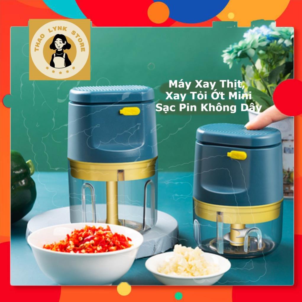 oder Máy xay tỏi ớt mini, máy xay thịt mini cầm tay không dây cao cấp
