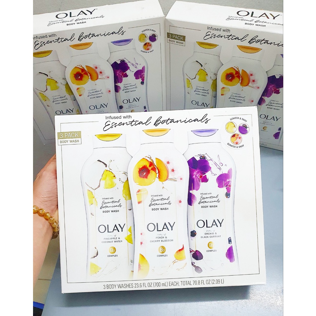 Sữa tắm Olay Essential Botanicalls hàng Mỹ (700ml/chaix3)