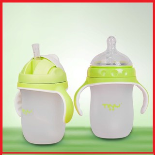 Bình Sữa Silicone Cổ Rộng Đa Năng Tiny Baby 260ml