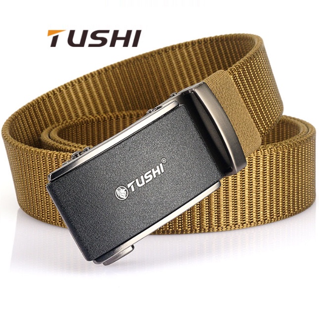 Dây nịt Nam vải dù Tushi S68 Khóa tự động thép không gỉ chắc chắn, tiện lợi - Thắt lưng Nam vải Canvas cao cấp