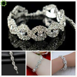 Vòng Tay Mạ Bạc Đính Đá Đơn Giản Cho Nữ