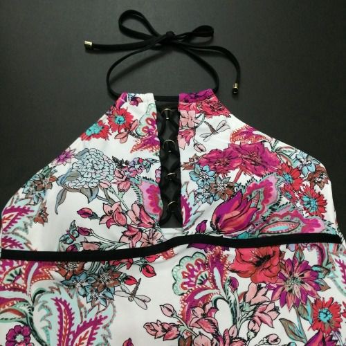 Đồ bơi nữ Gibson Latimer cổ yếm đan dây trước trắng in hoa 8DGN582M ( TH8935 ) | BigBuy360 - bigbuy360.vn