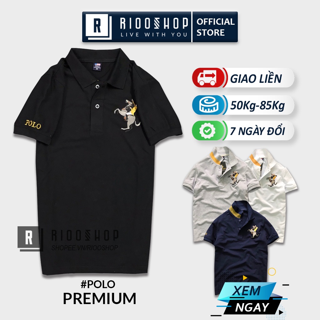 Áo thun polo nam có cổ, áo phông nam ngắn tay polo cao bồi cực đẹp RSP009 có size lớn big size xxl Riooshop