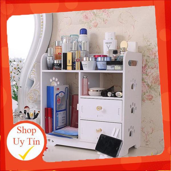 KỆ GỖ ĐỂ ĐỒ TRANG ĐIỂM HOA VĂN CHÂN CHÓ (HÀNG CHẤT LƯỢNG CAO)