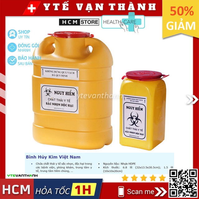 ✅ Bình Hủy Kim Việt Nam | Chứa chất thải y tế sắc nhọn, độc hại -VT0169
