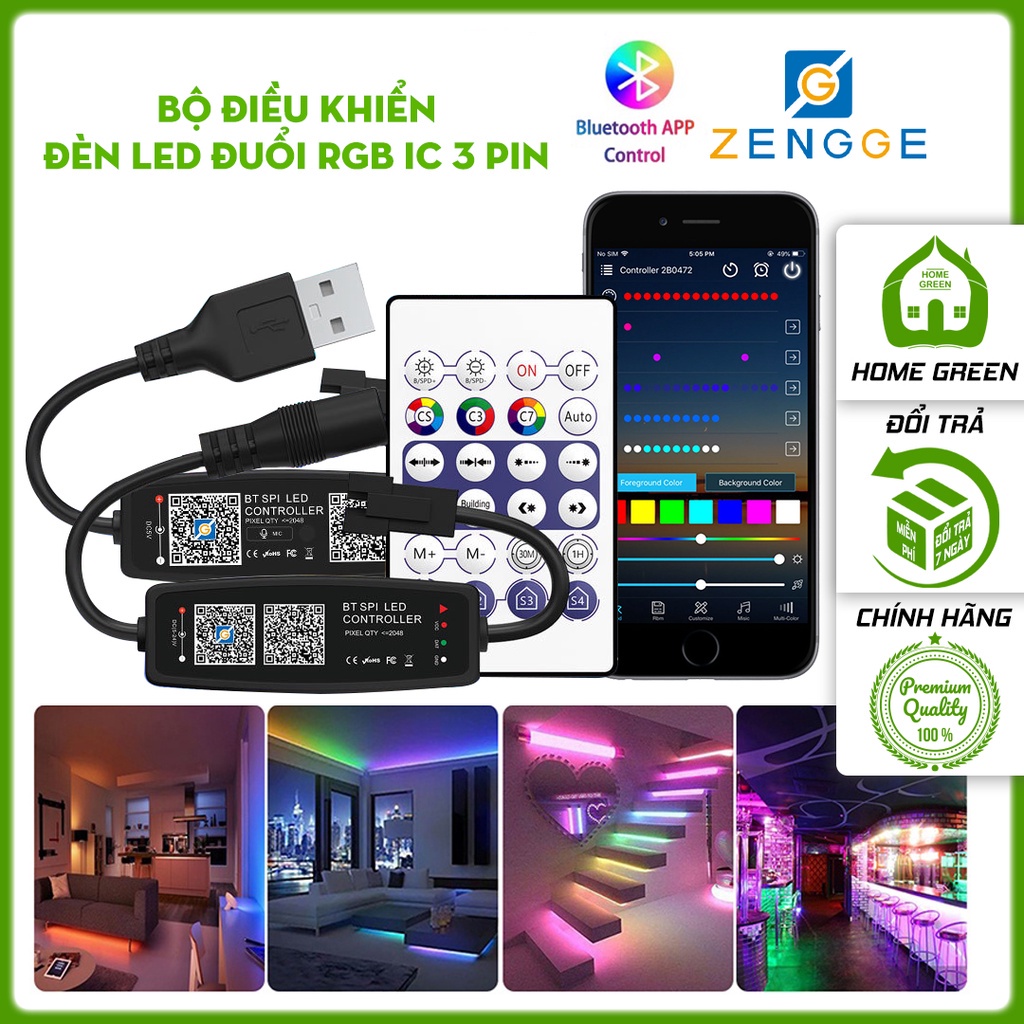 Đèn led dây dán WS2812B ARGB bản rộng 5,5mm mỏng 2mm điện áp 5v 60 led/m