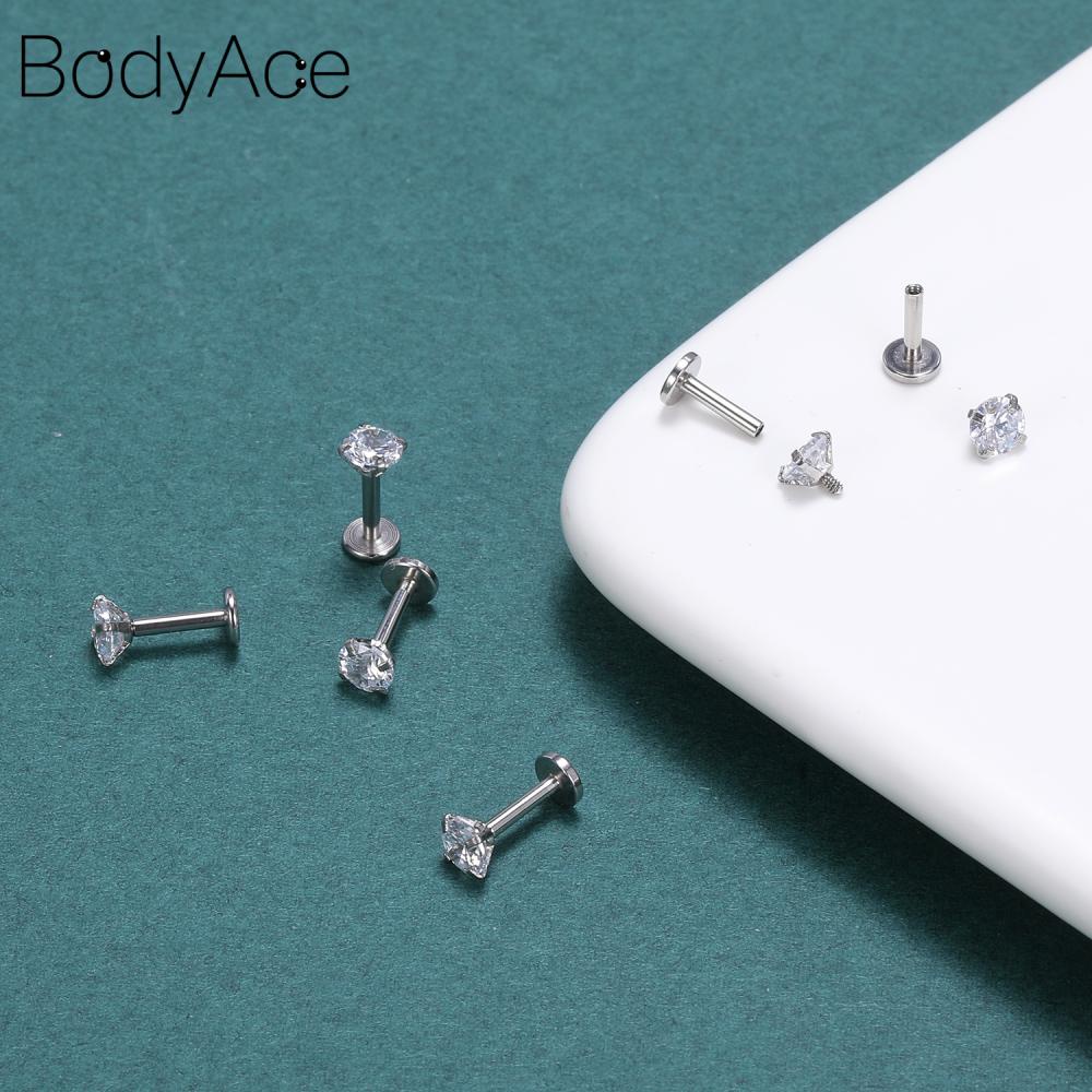 1 Khuyên Xỏ Cơ Thể Chất Liệu Thép Không Gỉ 2 / 3 / 4 / 5 / 6mm