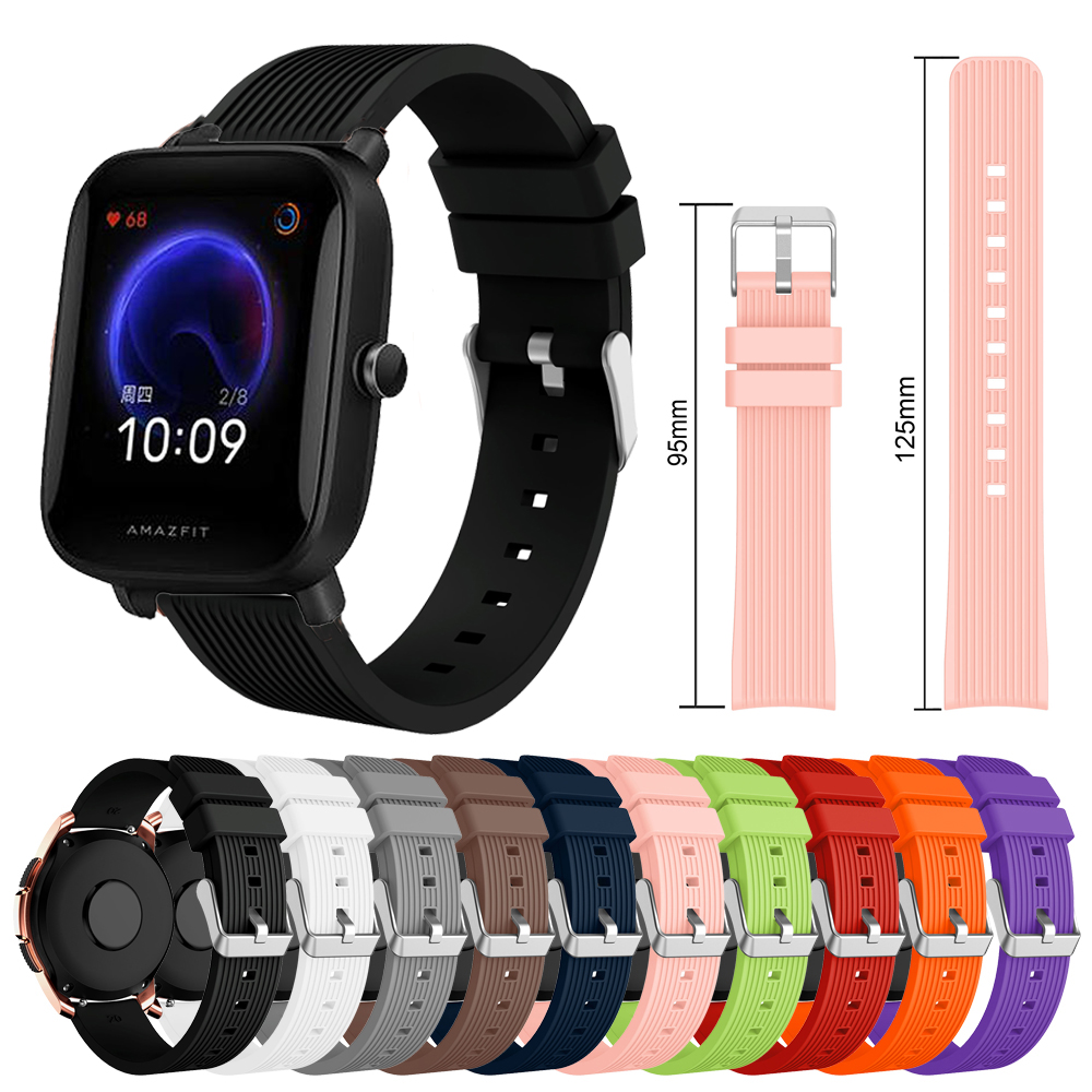 Dây đeo đồng hồ thông minh silicon 20mm cho Huami Amazfit Bip U Bip U Pro Gts 2e Xiaomi Mi Sti Air Garmin 245 245m 645