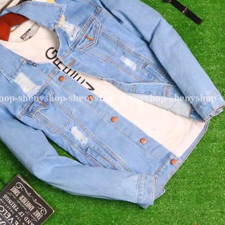 Áo Khoác Jean Rách Chính Hãng Sanwash / levis Boys denim, Màu Đen, Biblitz, biothink ^