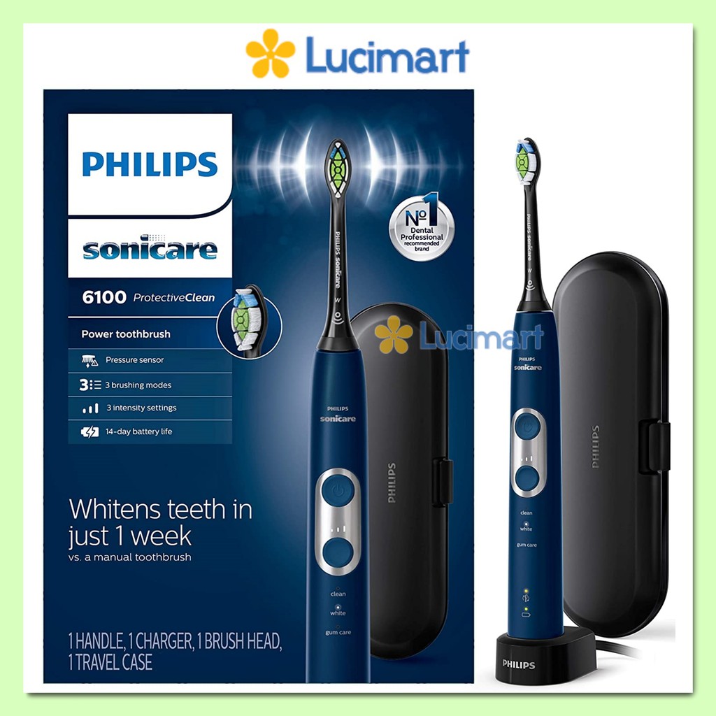 Bàn chải điện Philips Sonicare Protective Clean 6100, 6300, 7300 [Hàng Mỹ]