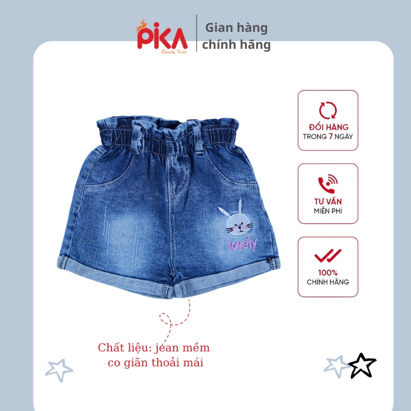 Quần áo trẻ em -Pika kids-  Quần bò bé gái chất liệu jean mềm, co giãn -cho bé từ 10-20kg