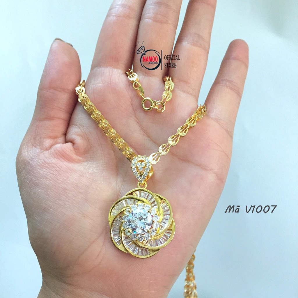 Dây Chuyền nữ V1007 mặt dây Xi vàng kết hợp Dây Phụng V251 dài 50cm