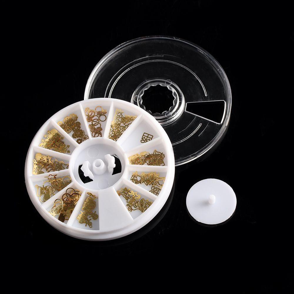 Hộp 120 Hạt Kim Sa Hình Hoa 3D Tự Trang Trí Móng Tay