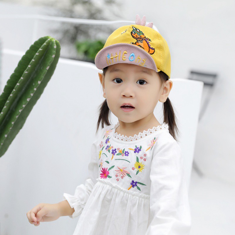 Nón lưỡi trai thêu họa tiết hoạt hình độc đáo cho trẻ 0-3 tuổi