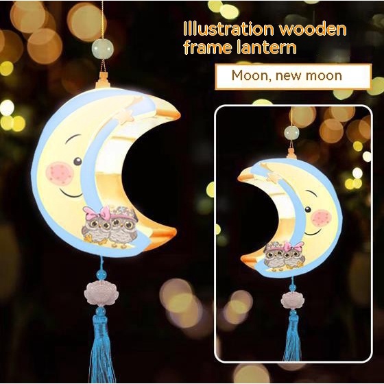 Hàng Mới Về Mới Lồng Đèn Bằng Gỗ Hình Bán Nguyệt Phong Cách Cổ Điển Độc Đáo Trang Trí Nhà Cửa diy