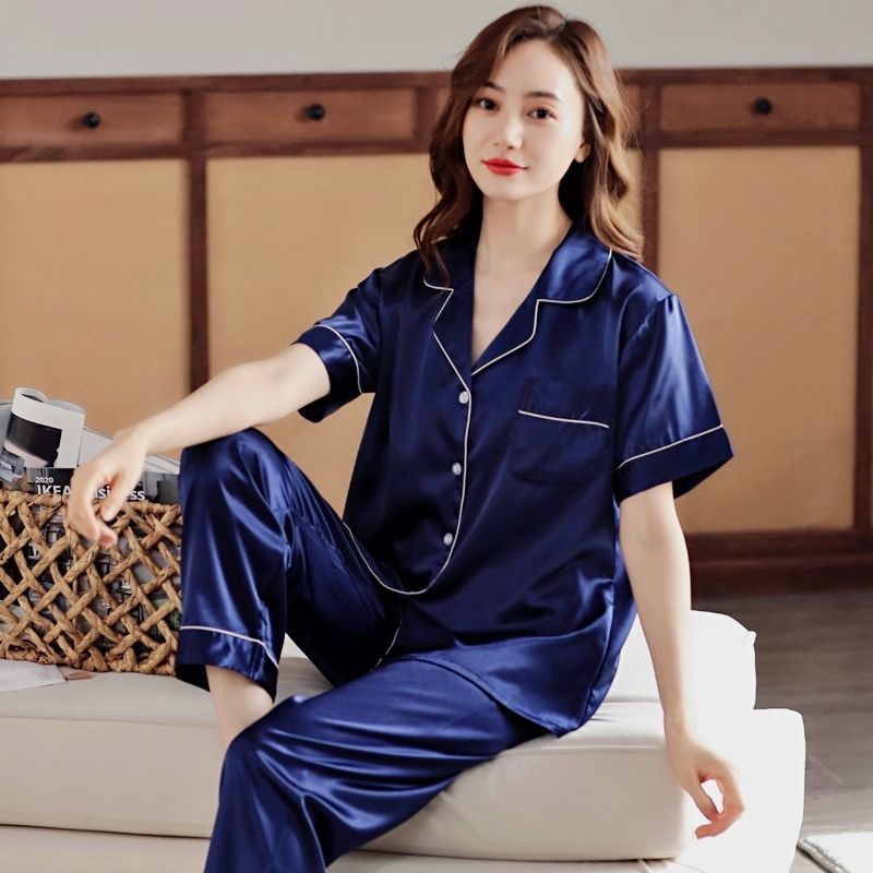Đồ ngủ đôi, nữ Xia Bingsi, pyjama nam, mỏng mùa hè, ngắn tay cộng size xuân hè bộ đồ dịch vụ gia đình cặp vợ chồng | BigBuy360 - bigbuy360.vn