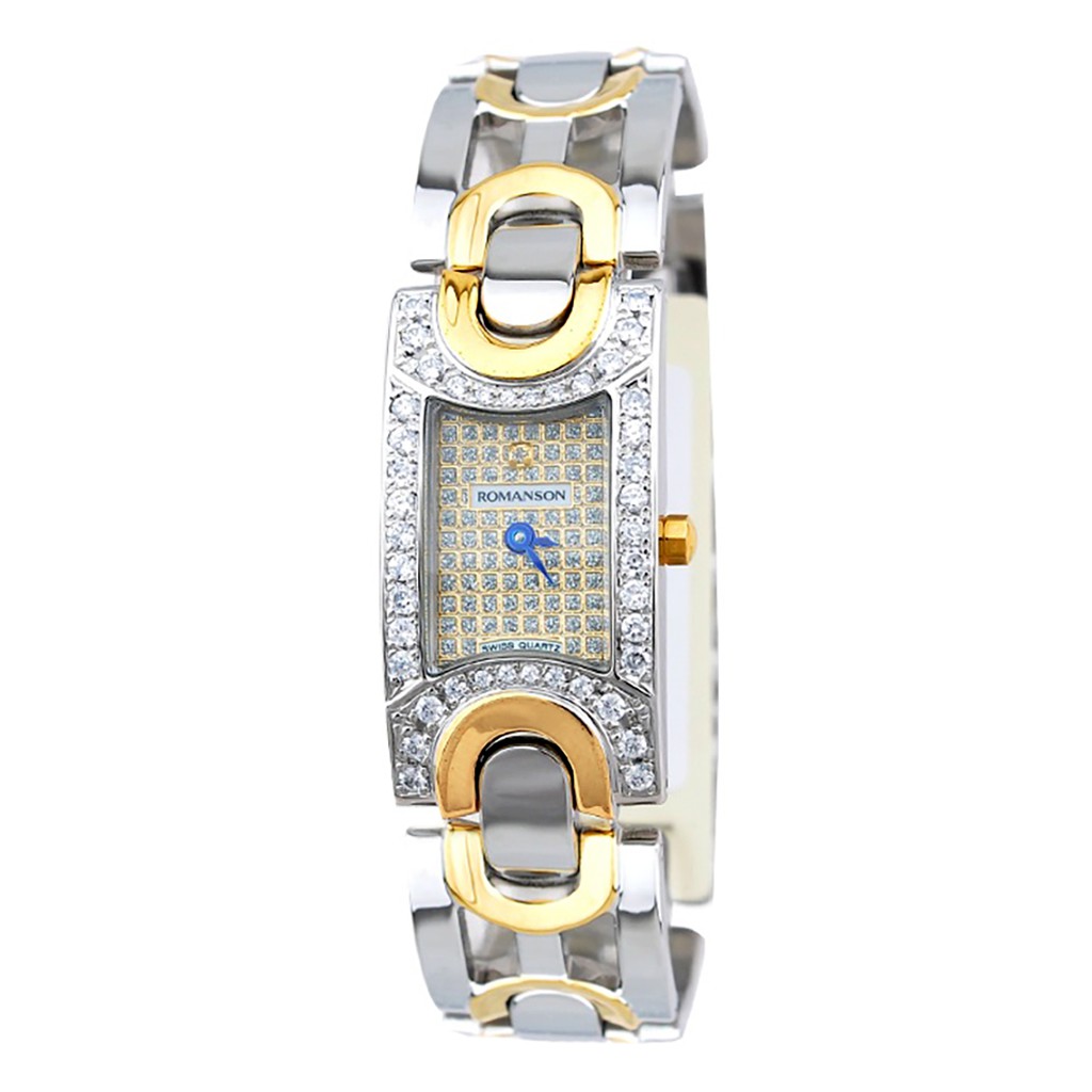Đồng hồ nữ Romanson Watch RM5168QLCWH mặt nhỏ đính đá kính Sapphire chống xước, dây thép cao cấp chính hãng