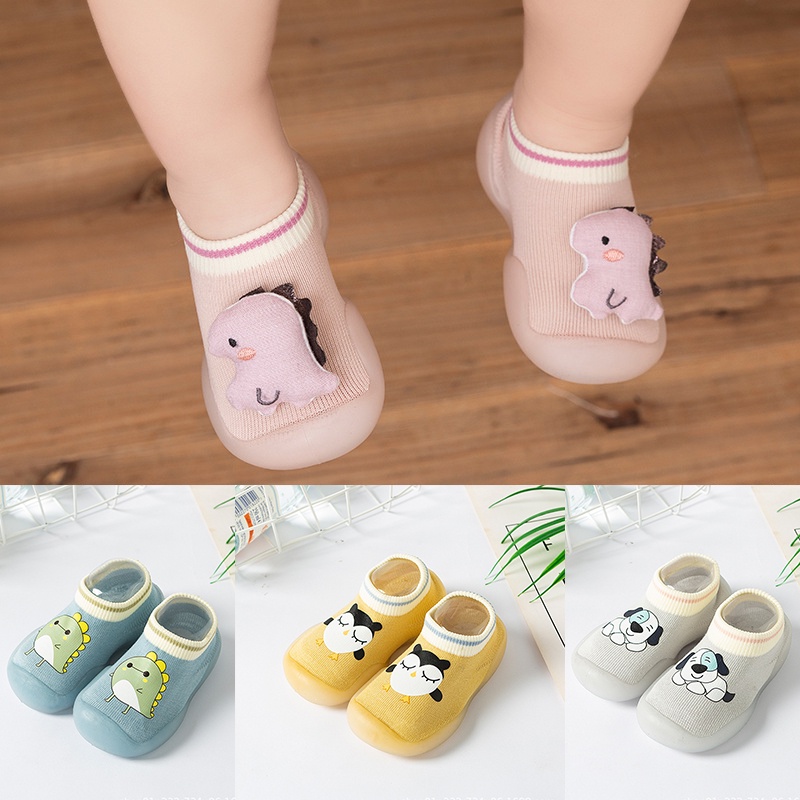 Giày tập đi co giãn chống trượt họa tiết hoạt hình đáng yêu cho bé